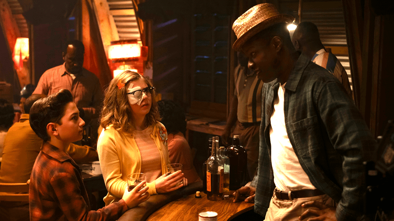 Arian S. Cataya as Rich, Matilda Lawler as Marge, & Richard Walters as Airman Jacobs in Welcome to Derry 