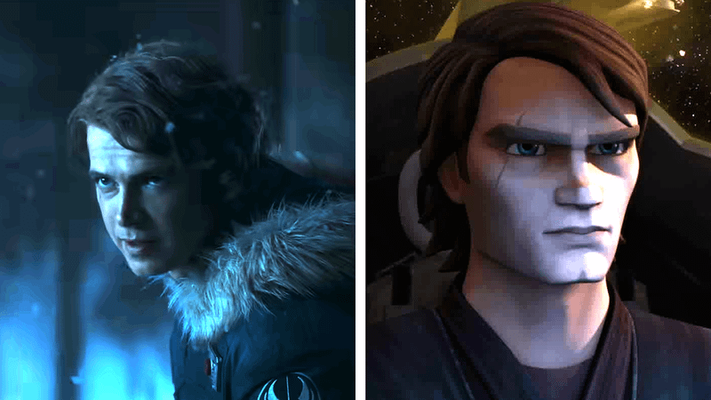 Anakin Skywalker in Ahsoka and in the Clone Wars.