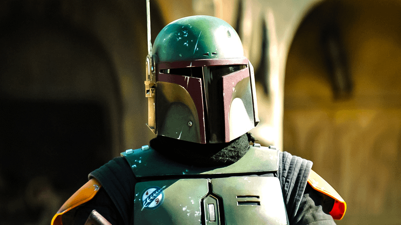 Boba Fett in his armor in The Book of Boba Fett.