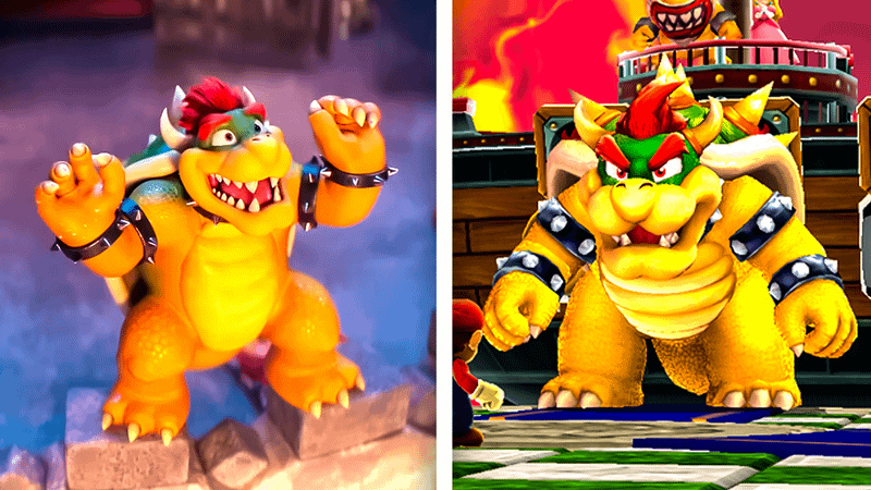 Bowser in Super Mario Galaxy Movie and Nintendo Games.