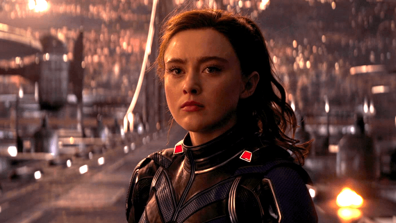 Cassie Lang looking upset in Ant-Man and the Wasp: Quantumania.
