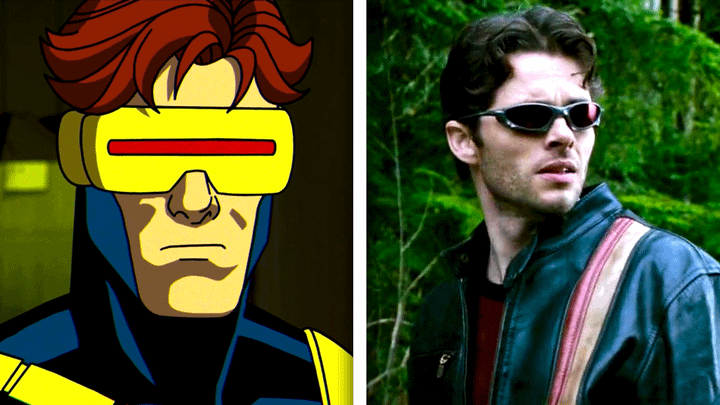 Cyclops in X-Men '97 and James Marsden in X-Men