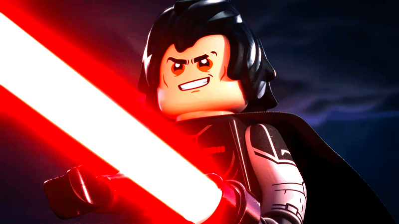 Darth Dev holding his lightsaber in LEGO Star Wars: Rebuild the Galaxy: Pieces of the Past