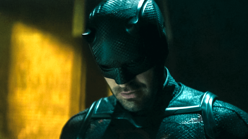 Charlie Cox in black Daredevil costume in 'Daredevil: Born Again' Season 2.