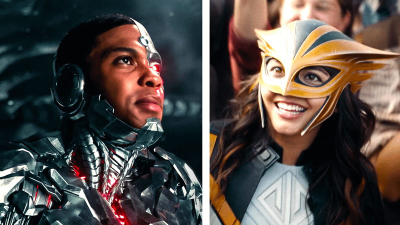 Ray Fisher as Cyborg and Isabela Merced as Hawkgirl.