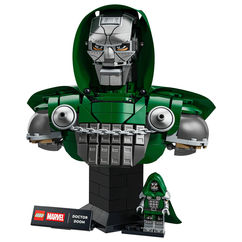 Doctor Doom bust depicts his menace.
