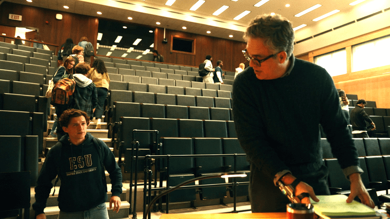 Peter Parker and Bruce Banner at Empire State University.