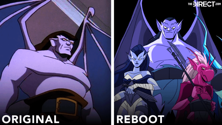 Goliath in the original Gargoyles series and in Ciro Nieli's concept art.
