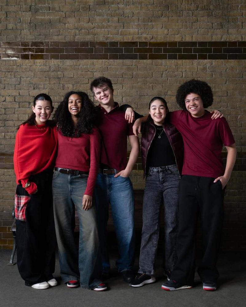 Eire Farrell (Katie Bell), Asha Soetan (Angelina Johnson), Orson Matthews (Oliver Wood), Serrana Su-Ling Bliss (Alicia Spinnet), Ethan Smith (Lee Jordan) from 'Harry Potter' series.