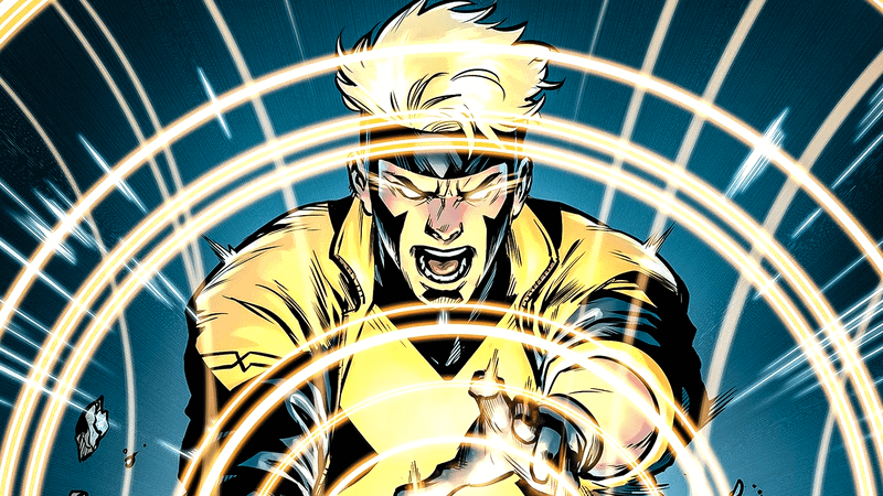 Alex Summers using his mutant powers.