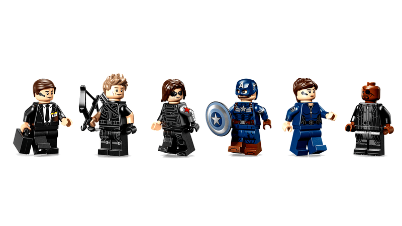 The LEGO minifigures for the Helicarrier set.