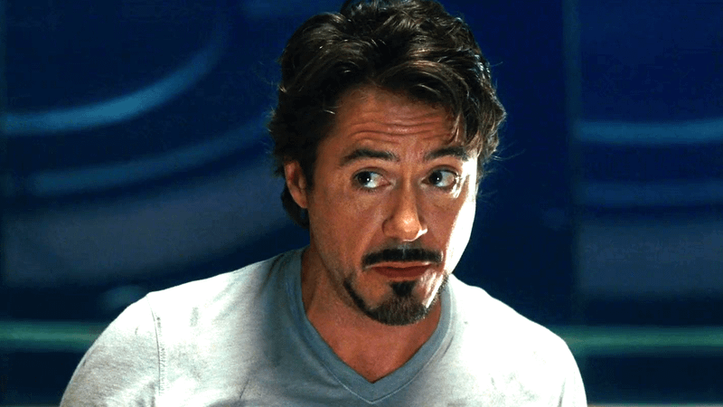 Tony Stark making a confused face in Iron Man.