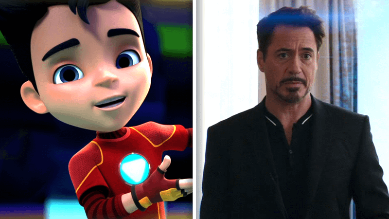 A comparison of Iron Man in Iron Man and His Awesome Friends and the MCU