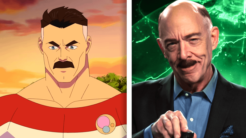 J.K. Simmons as Omni-Man in Invincible and J. Jonah Jameson in Spider-Man: No Way Home.