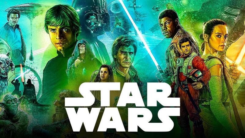 A legacy star wars image of past characters.