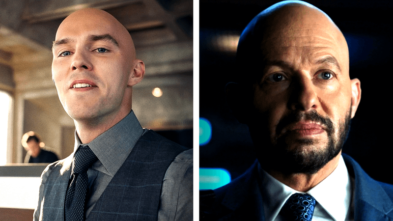 Nicholas Hoult as Lex Luthor in 'Superman,' Jon Cryer as Lex Luthor in 'Superman & Lois.'