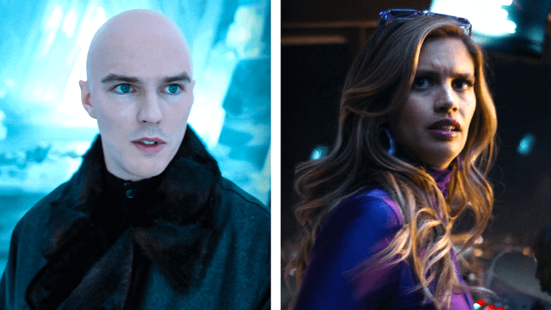 Nicholas Hoult as Lex Luthor and Sara Sampaio as Eve Teschmacher in 'Superman.'