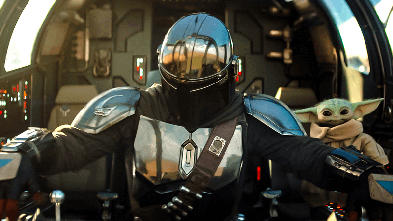 The Mandalorian & Grogu in the new movie.