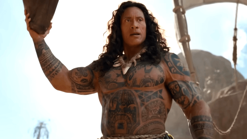 Dwayne Johnson as Maui in Moana.