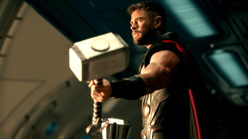 Thor holds out Mjolnir in Avengers: Doomsday trailer.