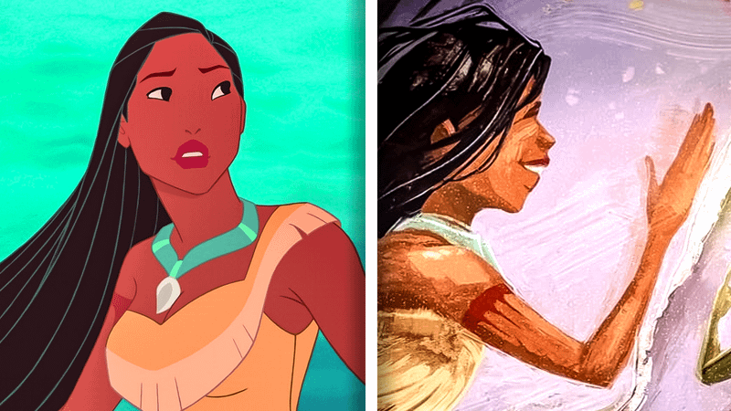 Pocahontas from 'Pocahontas' movie, Pocahontas from Disney Adventure art piece.