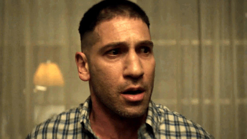 Jon Bernthal as Frank Castle looking distraught in The Punisher Season 1, Episode 6.