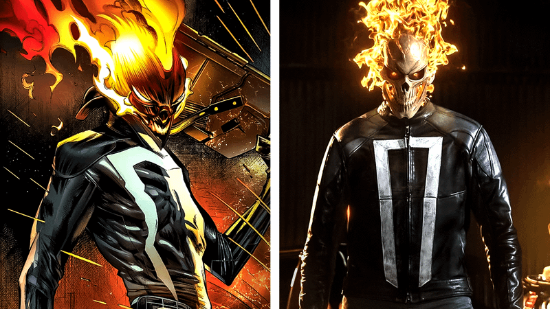 Robbie Reyes Ghost Rider in comics and Agents of SHIELD.