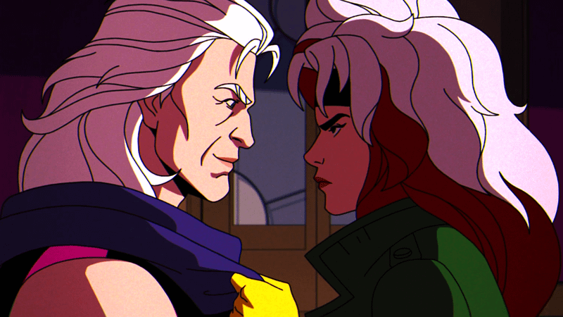 Rogue and Magneto holding each other in X-Men '97.