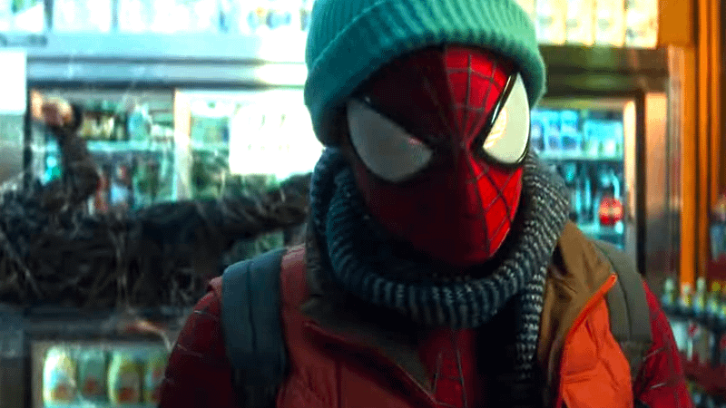 Andrew Garfield as Spider-Man.