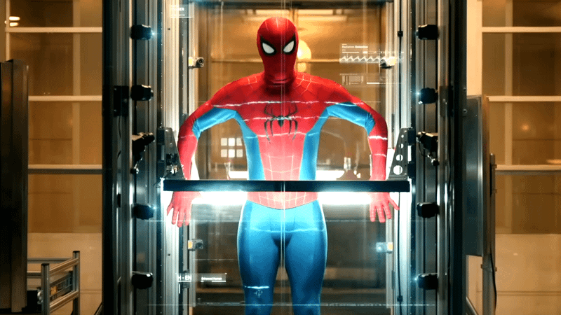 Tom Holland's Spider-Man being scanned in Spider-Man: Brand New Day.