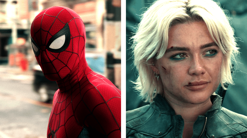 Tom Holland as Spider-Man in 'Spider-Man: Brand New Day,' Florence Pugh as Yelena Belova in 'Thunderbolts*.'