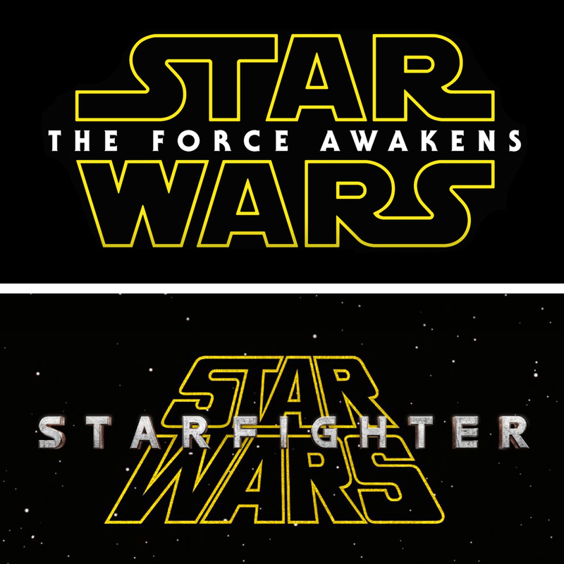 The Force Awakens logo compared to Star Wars: Starfighter.