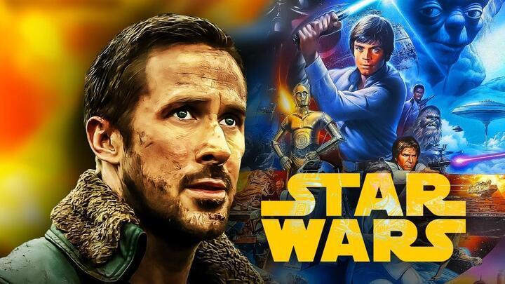 Ryan Gosling and a Star Wars poster.