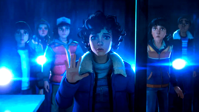 The animated versions of the cast of Stranger Things 