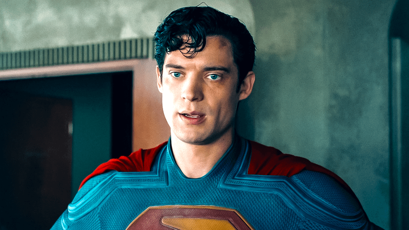 David Corenswet as Superman in his suit in Superman