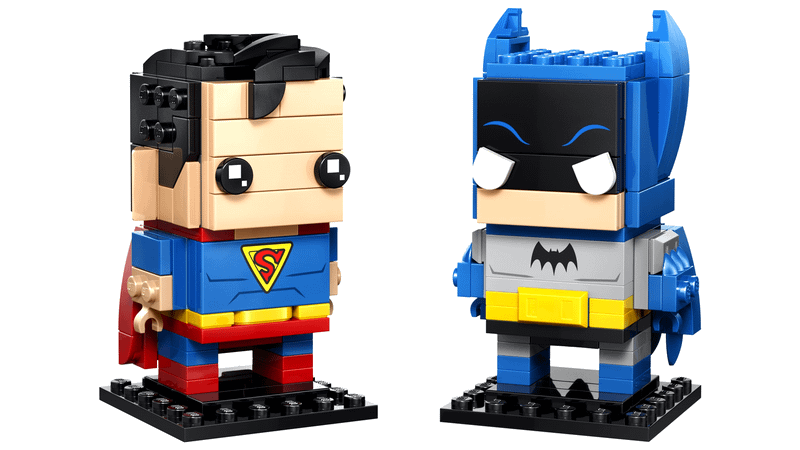 Golden Age Superman and Batman LEGO sets.