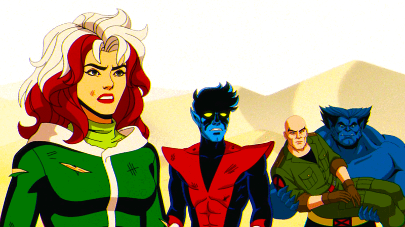 Rogue, Nightcrawler, Professor X, Beast from X-Men '97
