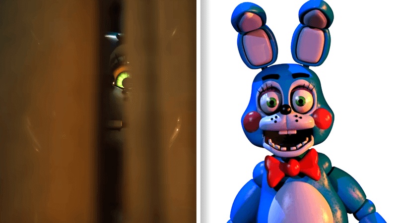 FNAF Film Toy Bonnie side by side with FNAF Bonnie