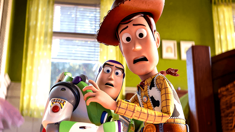 Buzz and Woody from Toy Story.