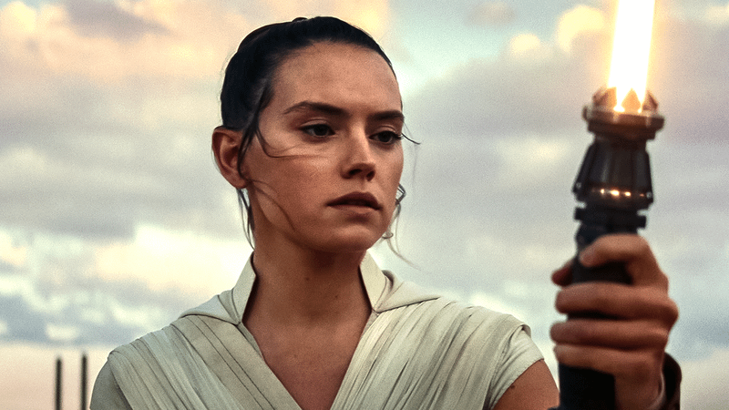 Daisy Ridley as Rey.