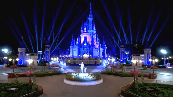 Walt Disney World at night.