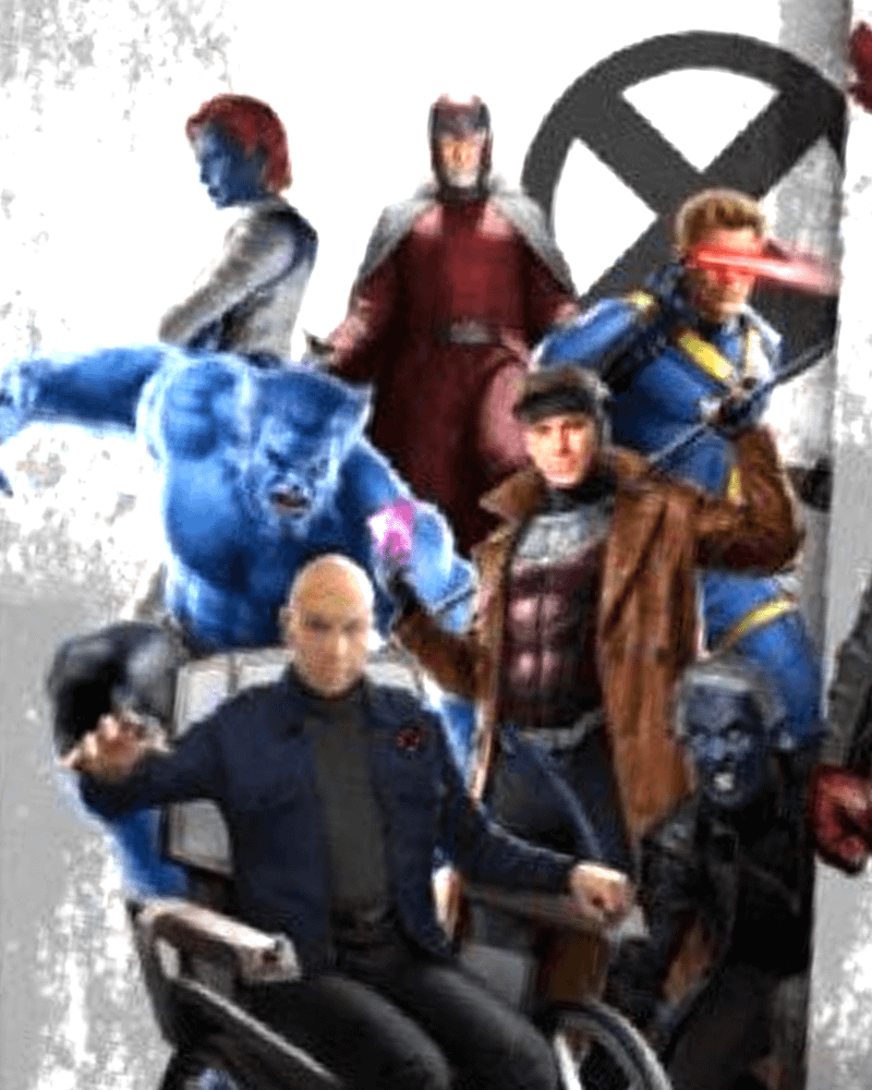 Patrick Stewart's Professor X and other X-Men members.