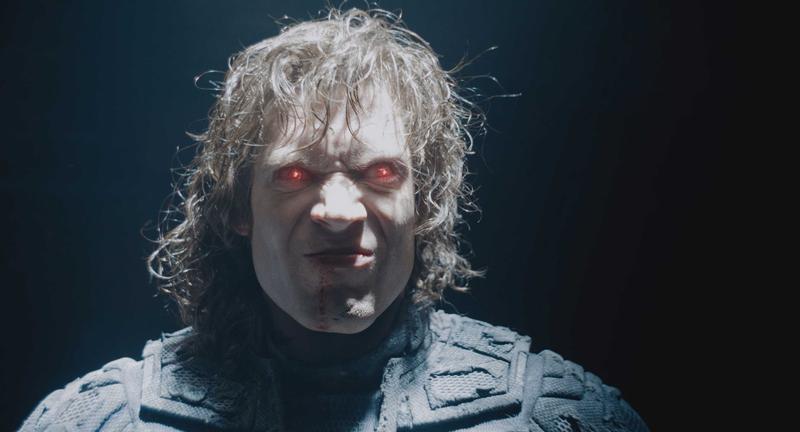 David Corenswet as Ultraman lighting up his heat vision in Superman 2025