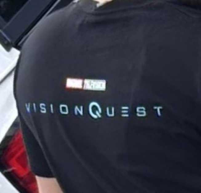 black T-shirt with Vision Quest and Marvel Studios logos