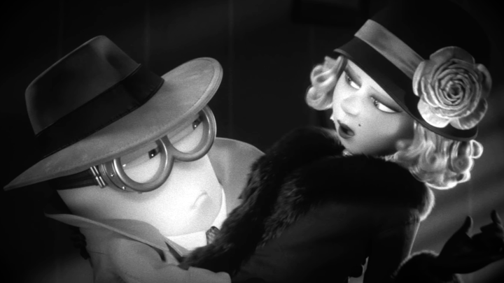 A Minion and a woman in Minions & Monsters.