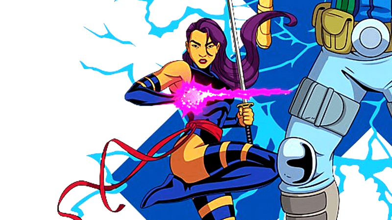 X-Force member Psylocke uses her mutant powers.