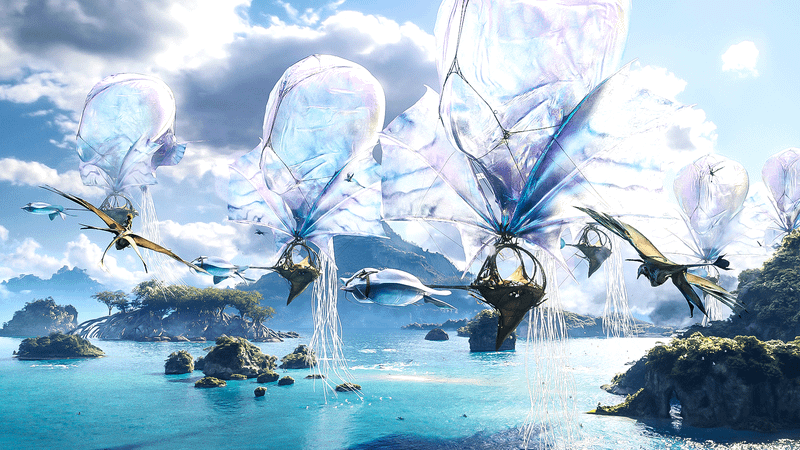 Medusoids, giant jellyfish-like creatures used as biological airships in Avatar: Fire and Ash.