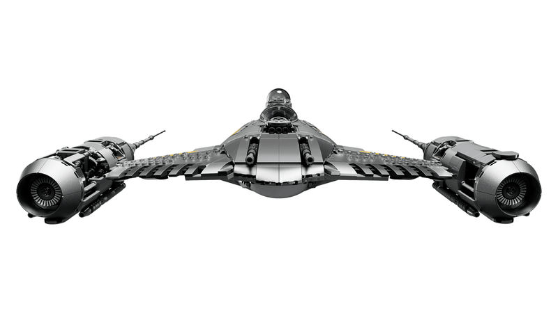The front of The Mandalorian's N-1 Starfighter LEGO.