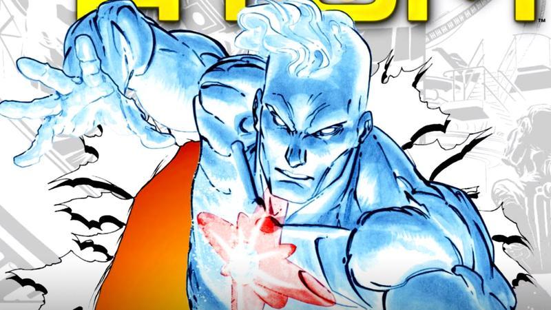 Captain Atom with one hand pulled back in DC Comics