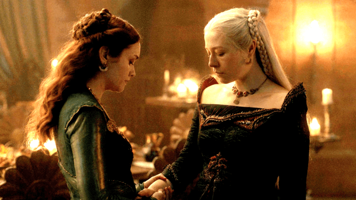 Alicent Hightower and Rhaenyra Targaryen